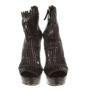 Alexander McQueen | Shoes | Alexander Mcqueen Peeptoe Cage  Alexander McQueen Peep-Toe Cage Booties Size: 6 main image 1